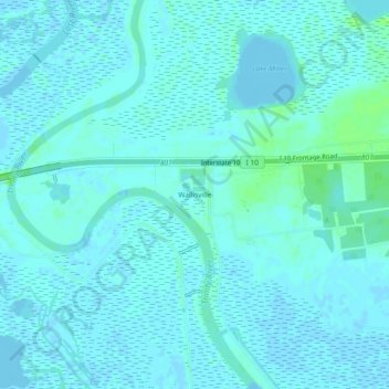Wallisville topographic map, elevation, terrain