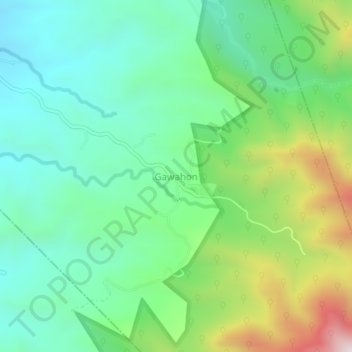 Gawahon topographic map, elevation, terrain