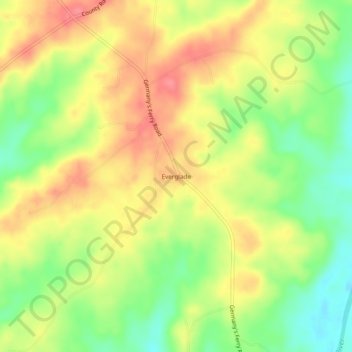Everglade topographic map, elevation, terrain