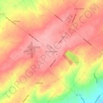 Mount Pleasant topographic map, elevation, terrain