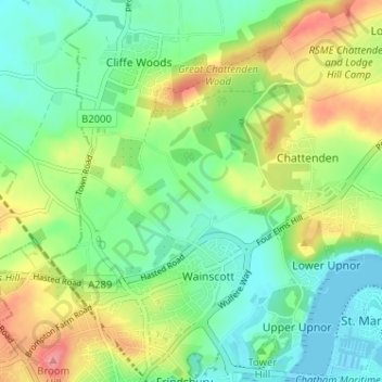 The Mount topographic map, elevation, terrain