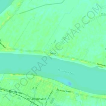 Darrow topographic map, elevation, terrain
