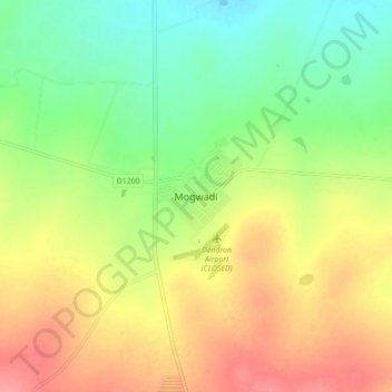 Mogwadi topographic map, elevation, terrain