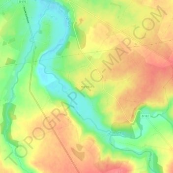 Martreuil topographic map, elevation, terrain