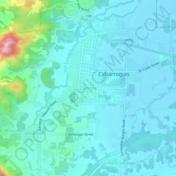Zamora topographic map, elevation, terrain