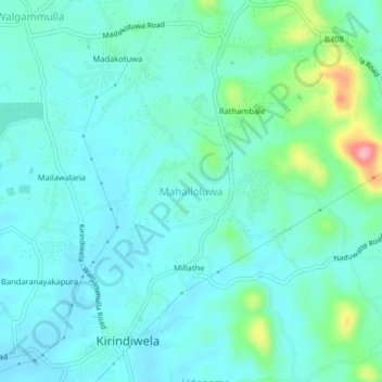 Mahalloluwa topographic map, elevation, terrain