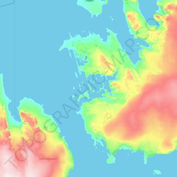 Indre Russøya topographic map, elevation, terrain