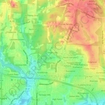 Indian Lake topographic map, elevation, terrain