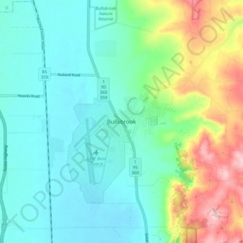 Bullsbrook topographic map, elevation, terrain
