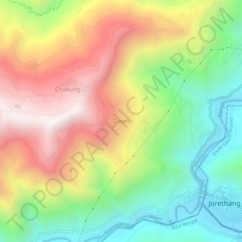 Zoom topographic map, elevation, terrain