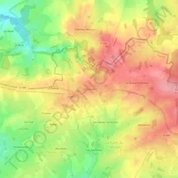 La Graule topographic map, elevation, terrain