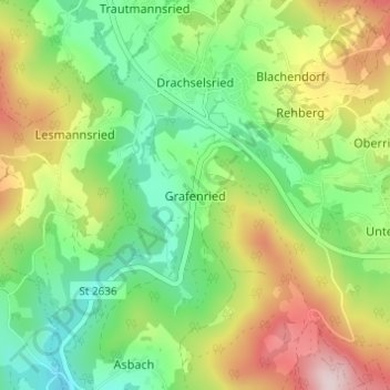 Grafenried topographic map, elevation, terrain