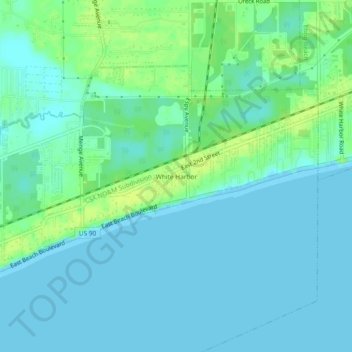 White Harbor topographic map, elevation, terrain