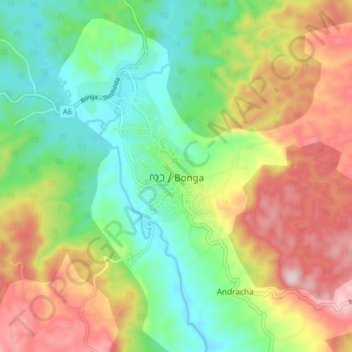 Bonga topographic map, elevation, terrain
