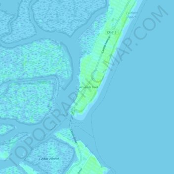 Townsends Inlet topographic map, elevation, terrain