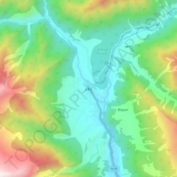 Kalam topographic map, elevation, terrain