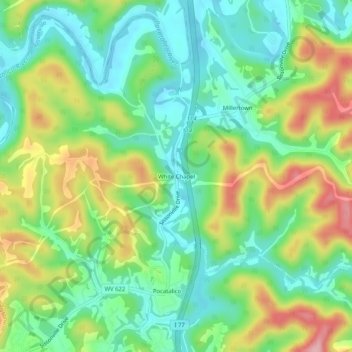 White Chapel topographic map, elevation, terrain