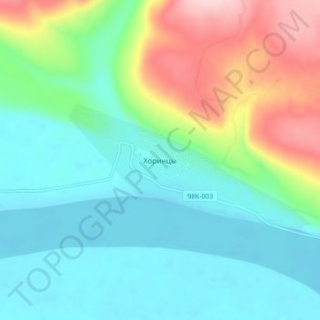 Хоринцы topographic map, elevation, terrain