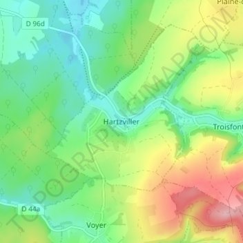 Hartzviller topographic map, elevation, terrain