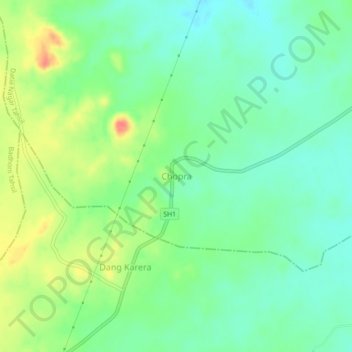 Chopra topographic map, elevation, terrain
