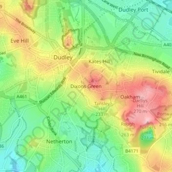 Dixons Green topographic map, elevation, terrain