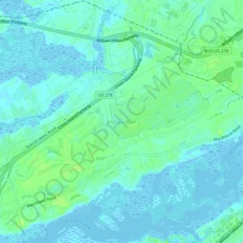 Indigo Run topographic map, elevation, terrain