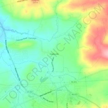 Hawksville topographic map, elevation, terrain