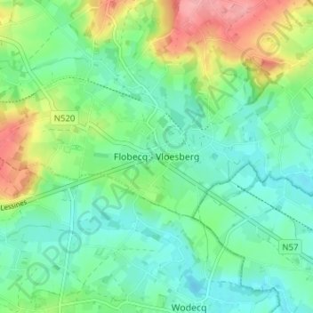 Vloesberg topographic map, elevation, terrain