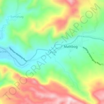 Patpat topographic map, elevation, terrain