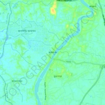 Rupganj topographic map, elevation, terrain