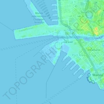 BASECO Compound topographic map, elevation, terrain