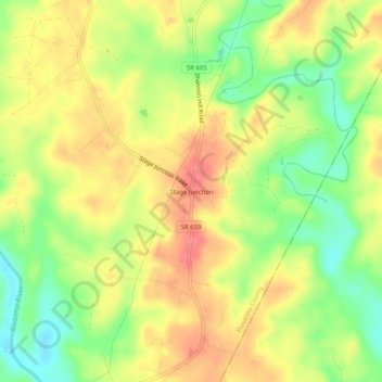 Stage Junction topographic map, elevation, terrain