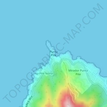 Punta Pite topographic map, elevation, terrain