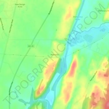 Matovich topographic map, elevation, terrain