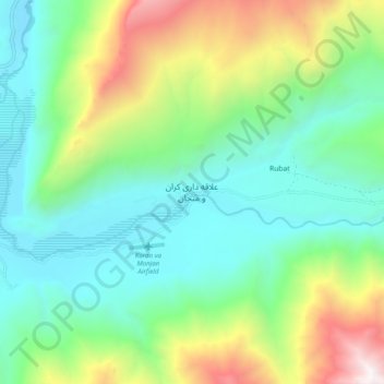 Koran va Monjan topographic map, elevation, terrain