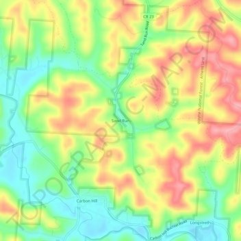 Sand Run topographic map, elevation, terrain