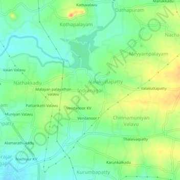 Indranagar topographic map, elevation, terrain