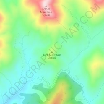 Turk Mountain topographic map, elevation, terrain