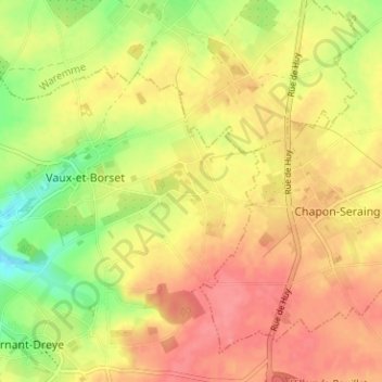 Borset topographic map, elevation, terrain