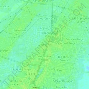 Gaigalapadu topographic map, elevation, terrain