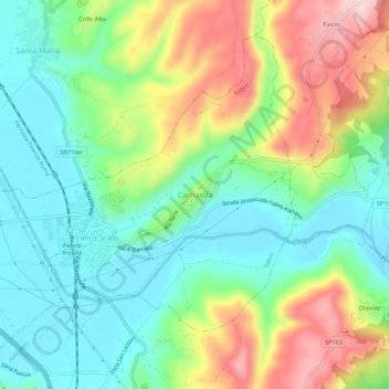 Carnaiola topographic map, elevation, terrain
