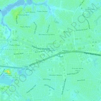 Rosemont topographic map, elevation, terrain