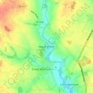Howe Street topographic map, elevation, terrain