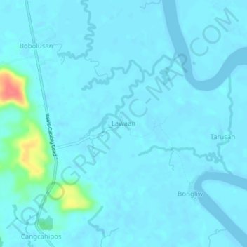 Lawaan topographic map, elevation, terrain