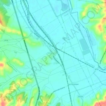 Montallese topographic map, elevation, terrain