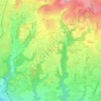 Tregasio topographic map, elevation, terrain