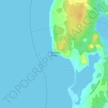 Cranberry Point topographic map, elevation, terrain
