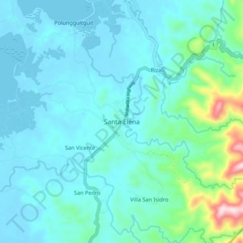 Santa Elena topographic map, elevation, terrain