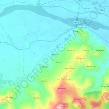 Sbarrera topographic map, elevation, terrain