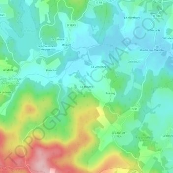 Le Mourcy topographic map, elevation, terrain